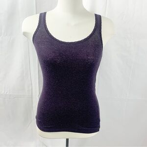 🪻GAP Deep Plum Lace-Trim Ribbed Tank Top (Size S, Fall 2010) 🪻